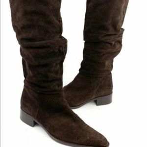 Aquatalia suede slouch boots made in Italy 9.5